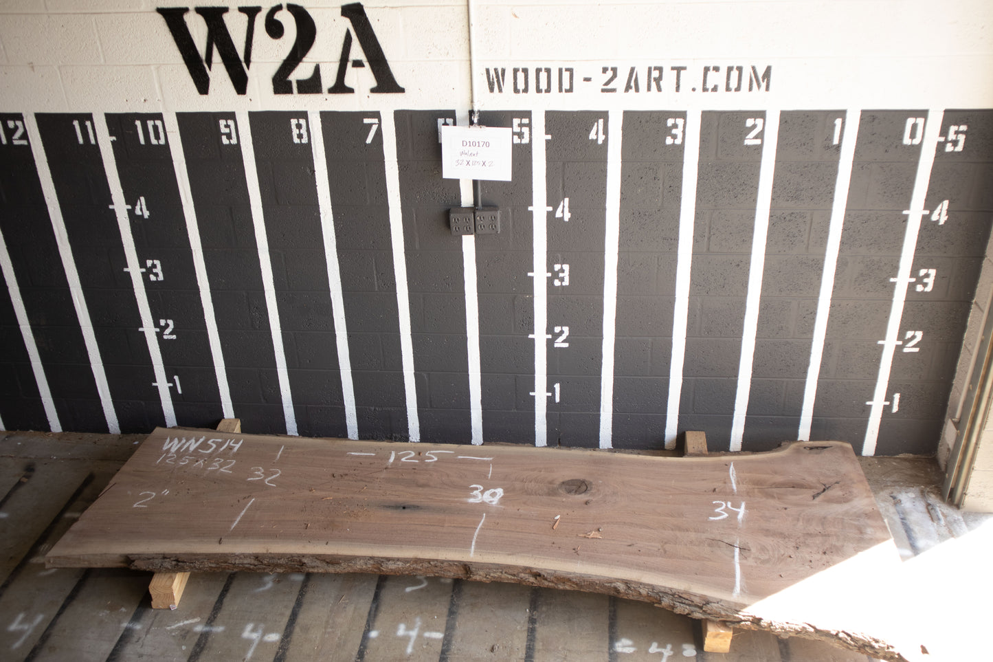 8/4 Walnut <br> 125" x 35" x 2" <br> D10170