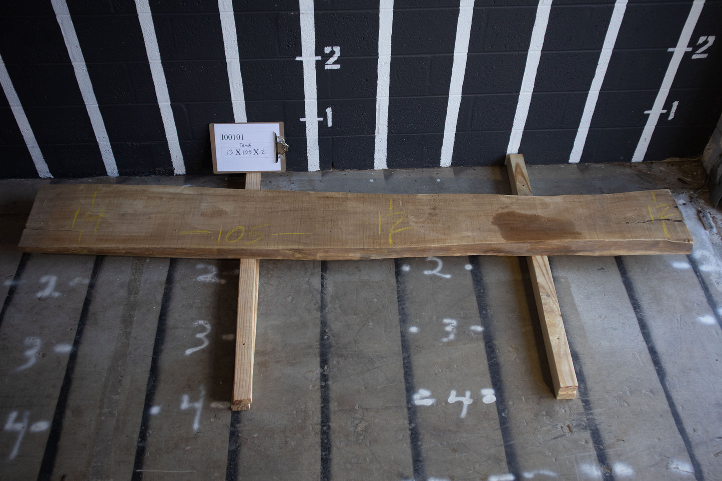 8/4 Teak <br> 106" x 7" x 2" <br> I00101