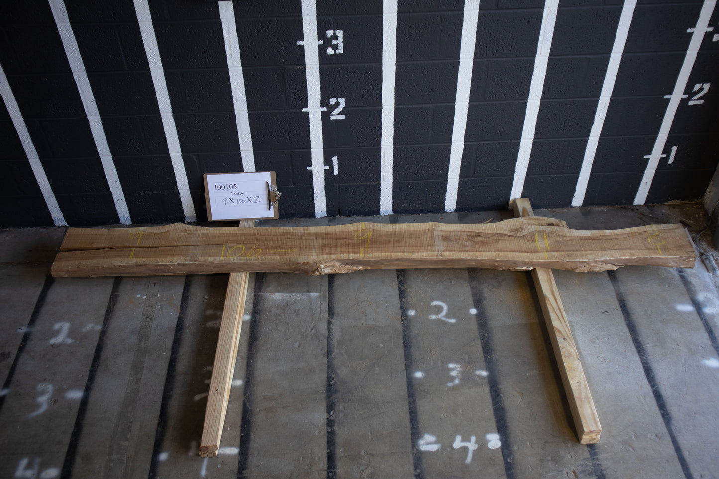 8/4 Teak <br> 106" x 9" x 2" <br> I00105