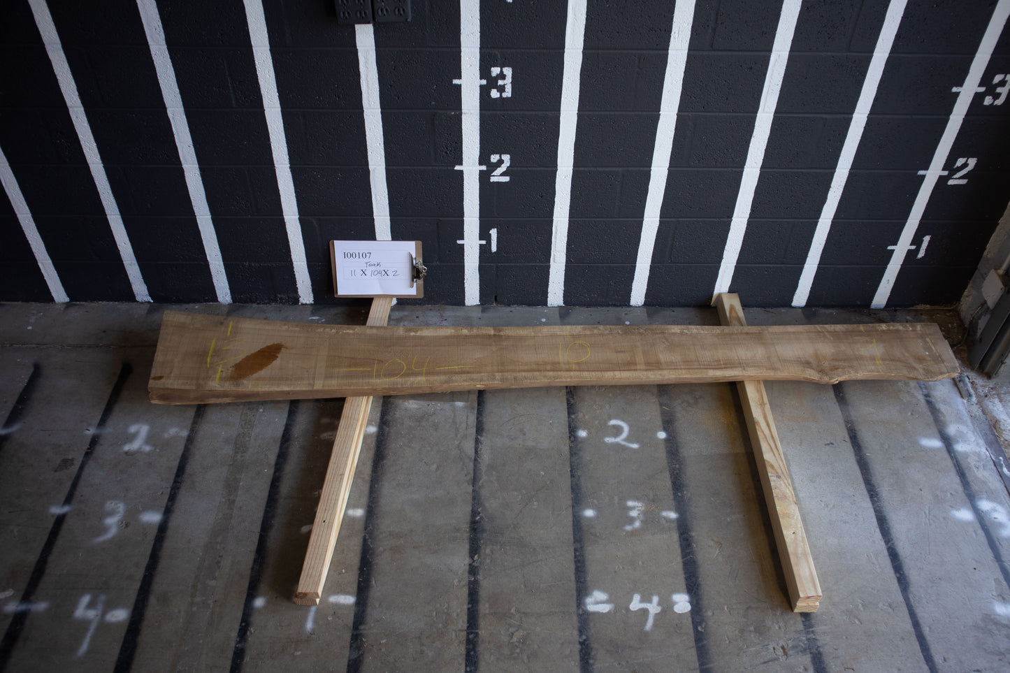 8/4 Teak <br> 104" x 11" x 2" <br> I00107