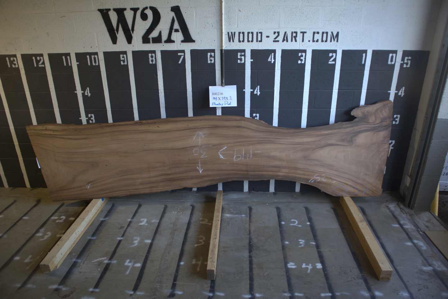 8/4 Monkey Pod <br> 148" x 29" x 2" <br> I00216