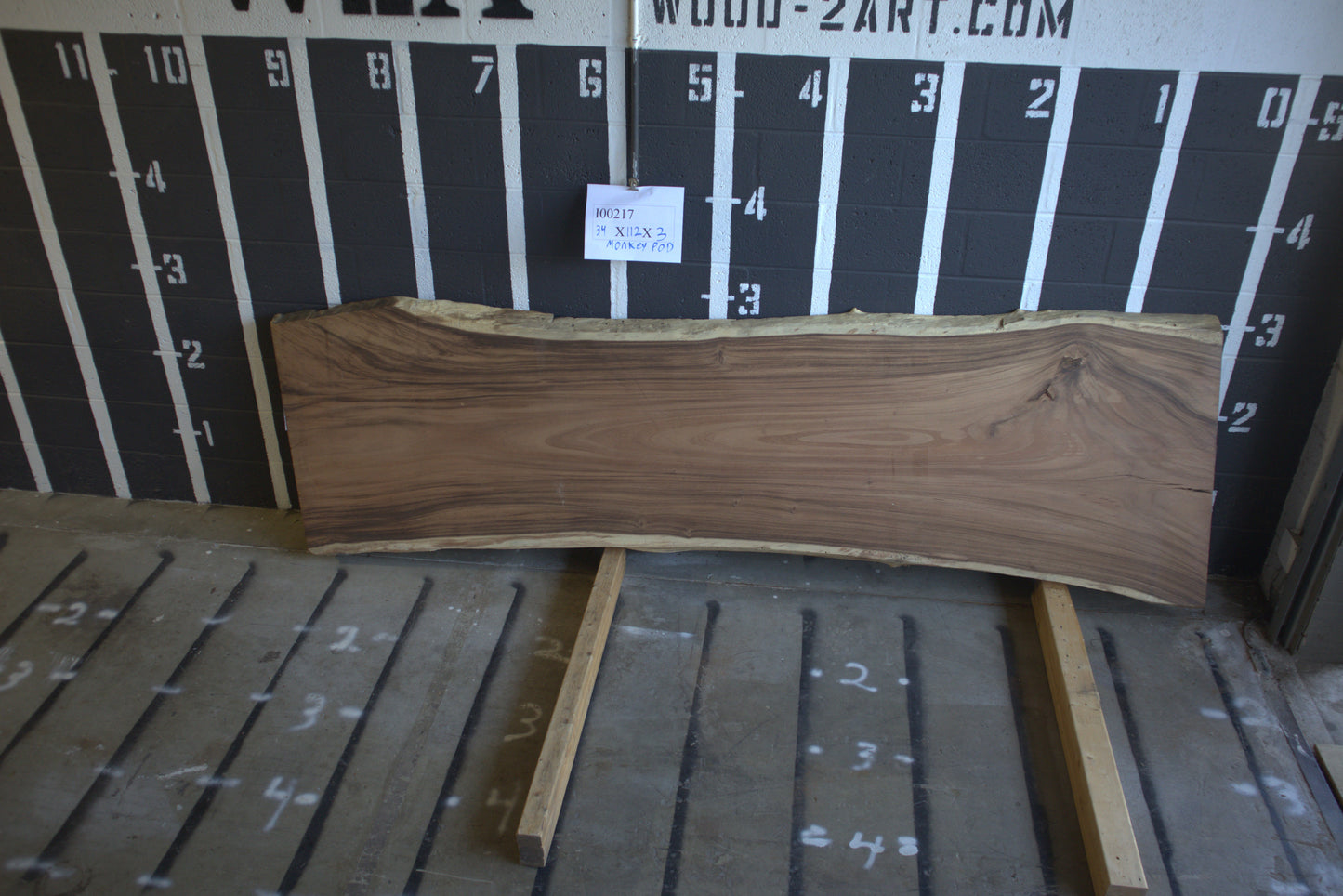 12/4 Monkey Pod <br> 112" x 34" x 3" <br> I00217