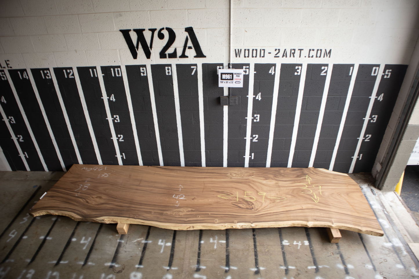 8/4 Monkey Pod <br> 159" x 39" x 1.75" <br> M961