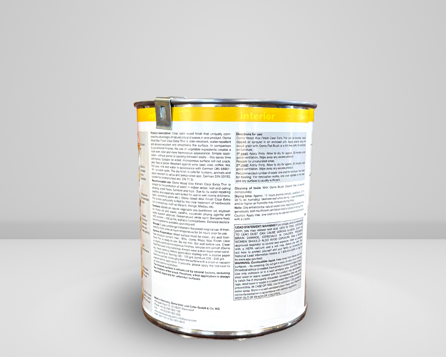 OSMO 1101 <br> Wood Wax Finish <br> Clear Extra Thin <br> Clear Satin