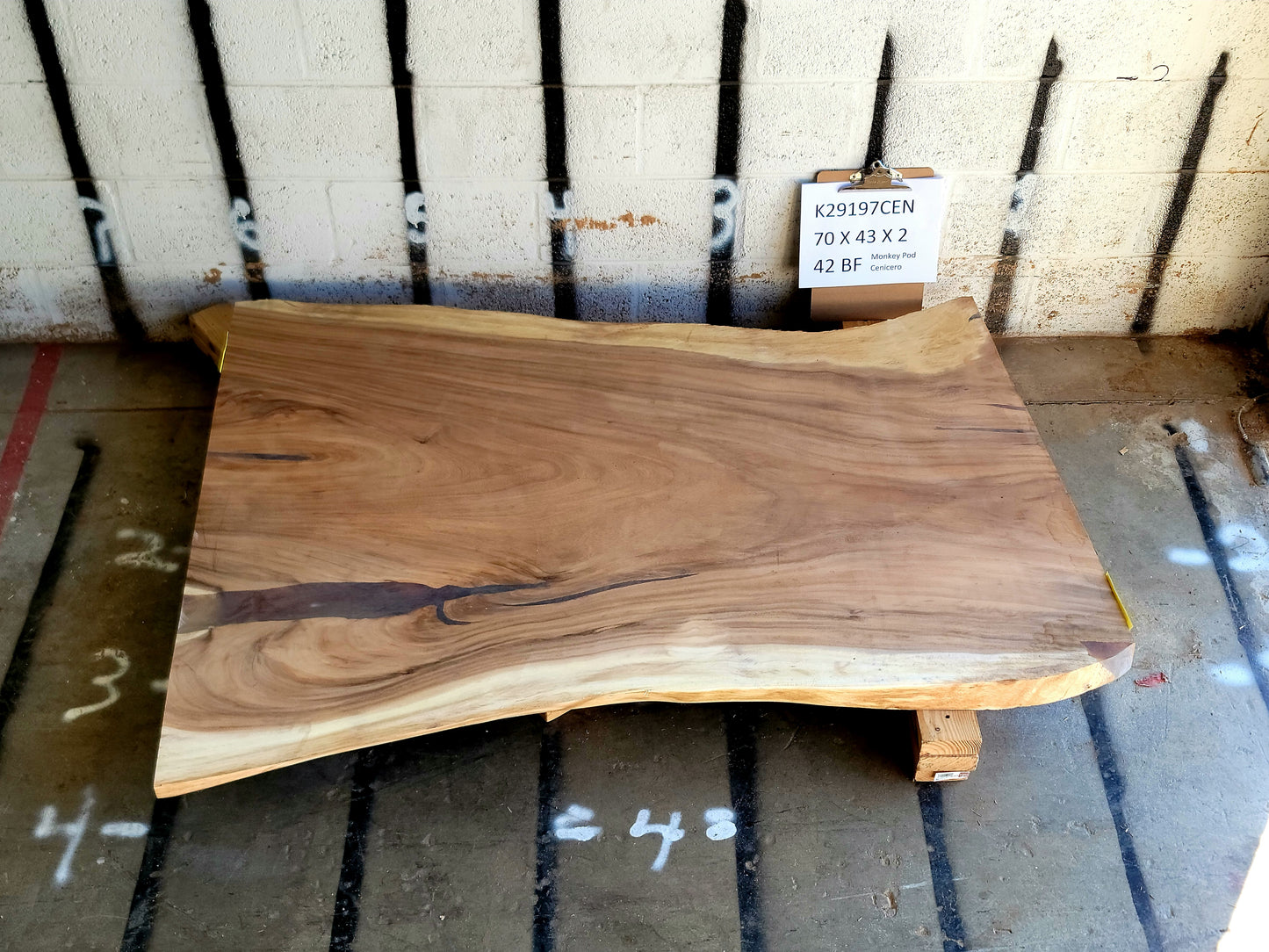 8/4 Monkey Pod <br> 70" x 43" x 2" <br> K29197CEN