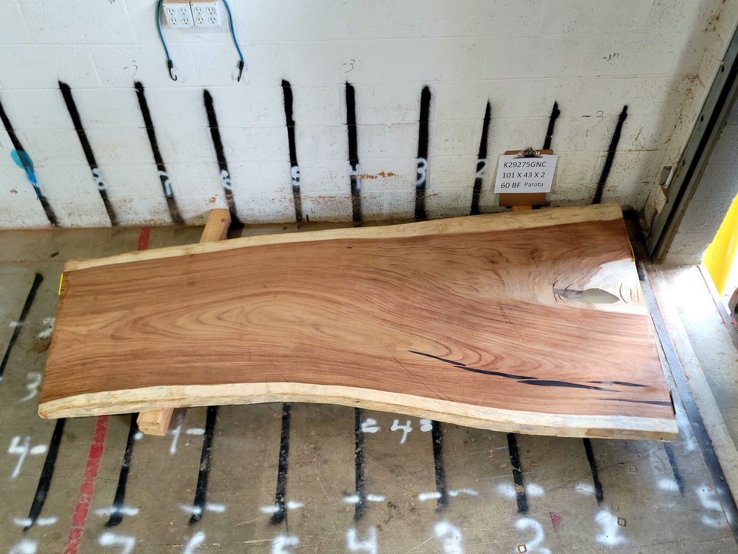 8/4 Parota <br> 101" x 43" x 2" <br> K29275GNC