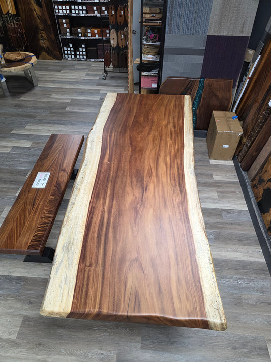 Pre Finished Table <br> Monkey Pod <br> 98'' X 37-39'' X 2.5'' <br> PF00043