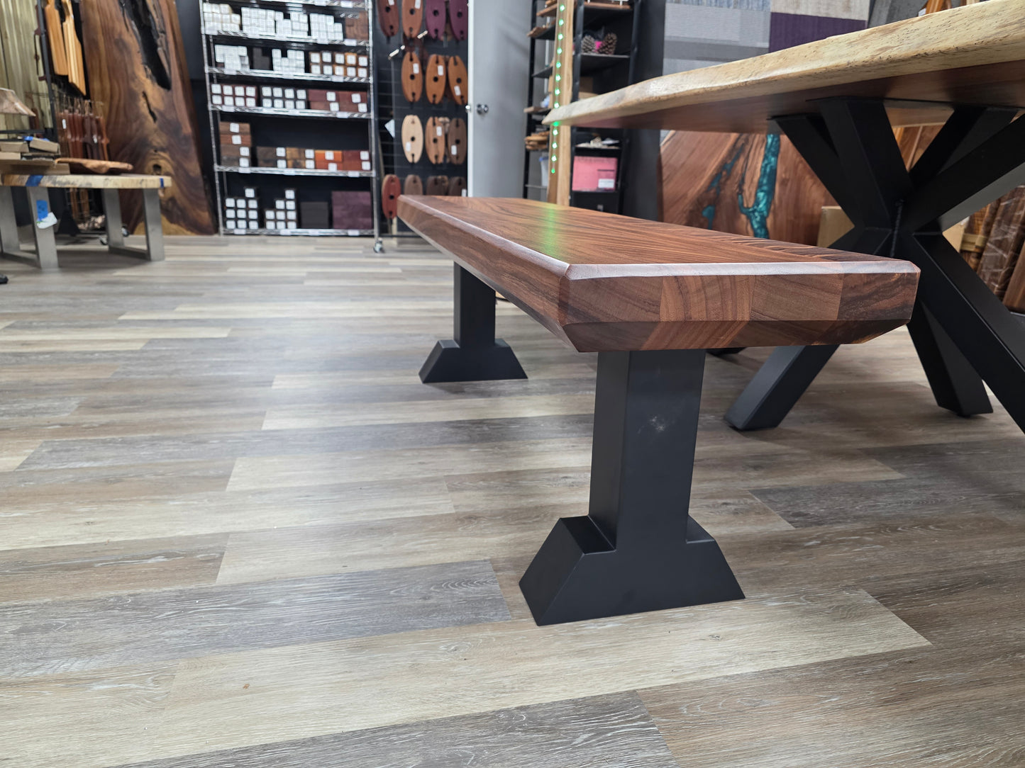 Pre Finished Bench <br> Monkey Pod <br> 58'' X 15'' X 4'' <br> PF00045